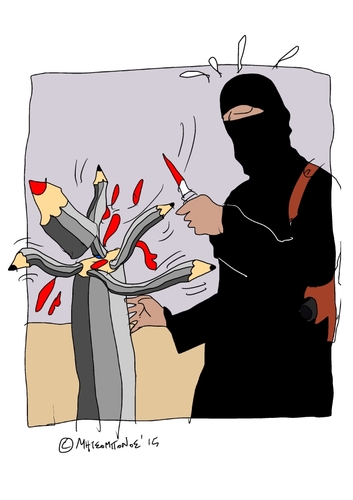 Cartoon: CharlieHebdo (medium) by mitsobo tagged charliehebdo