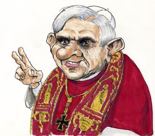 Pope Benedictus XVI van jean gouders cartoons | Religion Cartoon | TOONPOOL