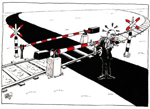 Cartoon: punctual suicide (medium) by jean gouders cartoons tagged suicide,jean,gouders