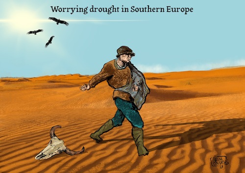 Cartoon: Worrying drought in southern Eur (medium) by jean gouders cartoons tagged drought,wildfires,climate,change,southern,europe,drought,wildfires,climate,change,southern,europe