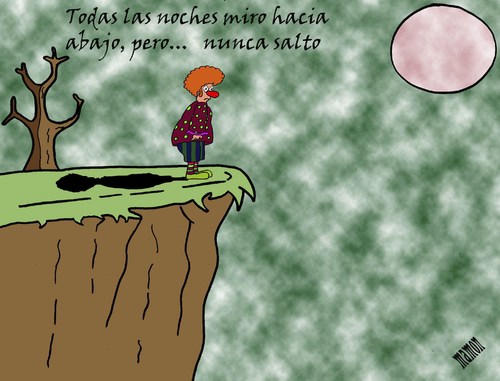 Cartoon: dreams (medium) by mmon tagged clown,moon,night