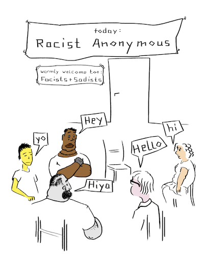 Cartoon: racist anonymous (medium) by Bonville tagged racist,sadist,facist,everyone