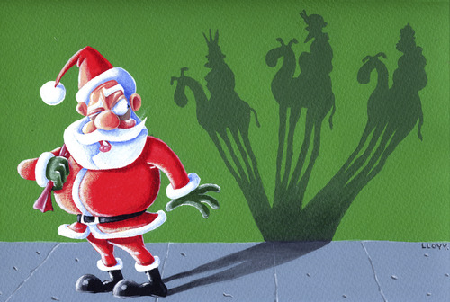Cartoon: Merry Christmas (medium) by lloyy tagged santa,claus,merry,christmas