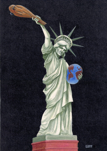 Cartoon: Oppressing to the world (medium) by lloyy tagged statue,freedom,politics