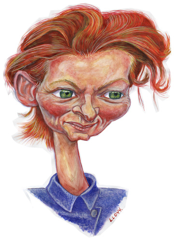Cartoon: Tilda Swinton (medium) by lloyy tagged oscar,actress,famous,caricatura,cartoon