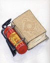 Cartoon: Devil Extinguisher (small) by lloyy tagged devil,extinguisher,terry,jones,quran,cartoon