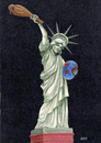 Cartoon: Oppressing to the world (small) by lloyy tagged statue,freedom,politics
