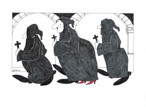 Cartoon: 3 moenche (medium) by ruditoons tagged versteckt,