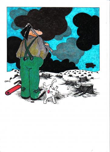 Cartoon: baumpfaehler (medium) by ruditoons tagged umwelt,