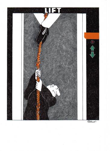 Cartoon: lift (medium) by ruditoons tagged seilschaft,