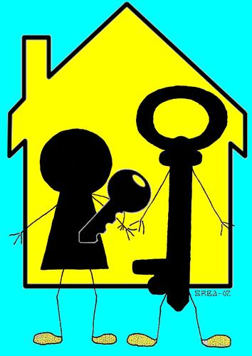 Cartoon: Key Family (medium) by srba tagged keys,home,love,family