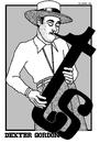 Cartoon: Dexter Gordon (small) by srba tagged musicians jazz saxophone portraits famous people