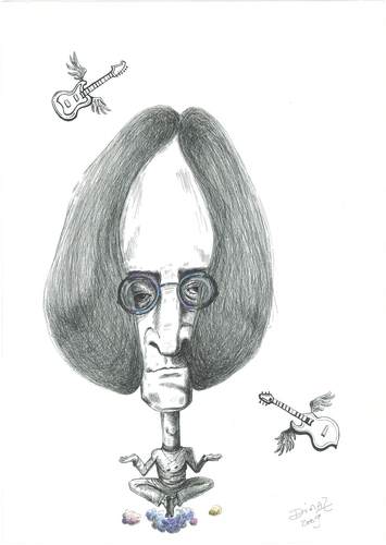 Cartoon: John Lennon (medium) by dimaz_restivo tagged lennon,beatles