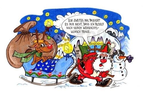Cartoon: Merry Christmas (medium) by irlcartoons tagged weihnachten,christmas,weihnachtsmann,rentier,rudolf,schlitten,schnee,dezember,winter,weihnachtswunsch,geschenke,wunsch,wünsche,rentierschlitten,nikolaus
