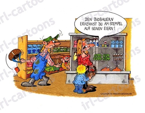 Cartoon: Bio (medium) by irlcartoons tagged gesundheit,bioeier,bauer,biobauer,eier,ostern,ostereier