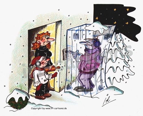 Cartoon: Zu spät (medium) by irlcartoons tagged winter,schnee,eis,frost,winternacht,ehepaar,bar,ehealltag,nudelholz,beziehung,eisklotz,erfrieren,tod,irlcartoons