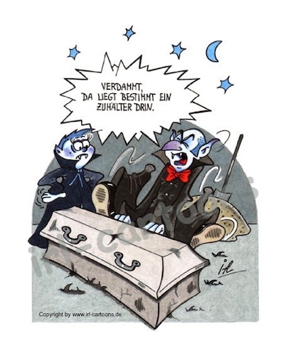 Cartoon: Zuhälter (medium) by irlcartoons tagged zuhälter,vampir,grab,sarg,hunger,wortwitz,nacht,mond,blutsauger,fledermaus