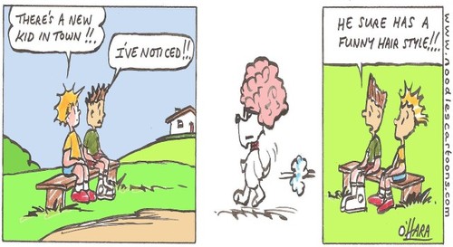 Cartoon: Hamish has a new hairstyle! (medium) by noodles cartoons tagged hamish,scotty,dog,hairstyle