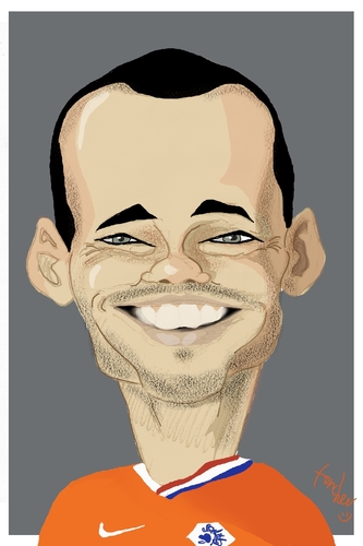 Cartoon: Wesley Sneijder (medium) by Bravemaina tagged wesley,sneijder,netherlands,holland,soccer,football,dutch