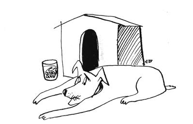Cartoon: Retired (medium) by Mihail tagged dog,old,no,bite,