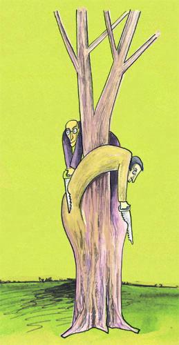 Cartoon: Tree (medium) by Mihail tagged rivals,competition,tree,forest,firm