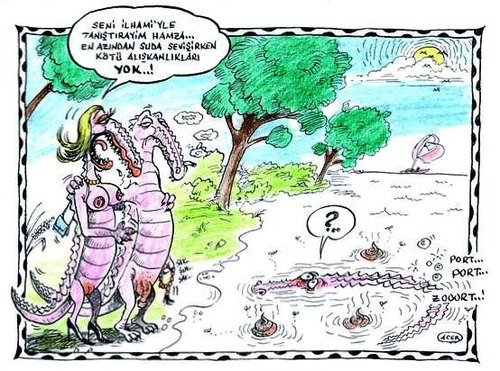 Cartoon: timsah aski (medium) by aceratur tagged timsah,aski