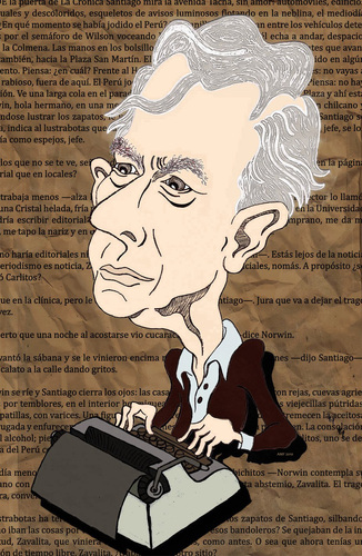 Cartoon: Mario Vargas Llosa (medium) by ana001 tagged mario,vargas,llosa,nobel,prize,literature,2010