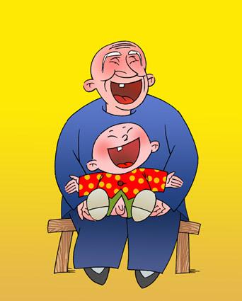Cartoon: Happy (medium) by yl628 tagged elderly,child,happy