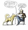 Cartoon: - (small) by Radikanu tagged tiere,hund,hunde,zeitung,cafe,niedlich,freund,lustig,funny,dick,fett,labrador