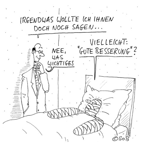 Cartoon: Gute Besserung (medium) by Christian BOB Born tagged gesundheit,krankenhaus,arzt,patient,unfall,krank
