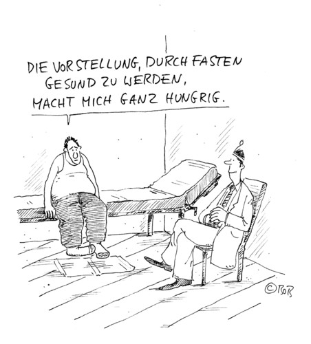 Cartoon: Muß ja nich... (medium) by Christian BOB Born tagged fasten,gesundheit,hunger,arzt,patient