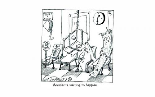 Cartoon: Accidents waiting to happen (medium) by Eoinymac tagged accidents,waiting,room,pen,and,ink,