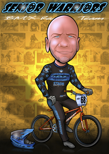 Cartoon: BMX for a living (medium) by elle62 tagged racing,sports,bmx