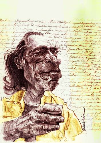 Cartoon: Charles Bukowski (medium) by hakanarslan tagged charlesbukowski,hakanarslan