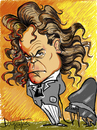 Cartoon: Beethoven (small) by David Goytia tagged musica beethoven piano