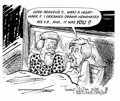 Cartoon: Hillarys nightmare (medium) by terry tagged clinton,obama,democrats,mccain