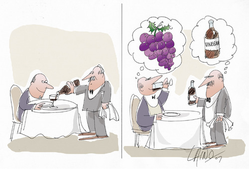 Cartoon: Wine Testing (medium) by LAINO tagged testing,wine