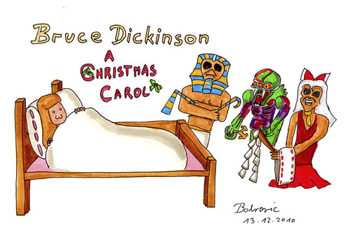 Cartoon: Bruce Dickinson - A Christmas... (medium) by Blogrovic tagged adventskalender,iron,maiden,eddie,bruce,dickinson,christmas,carol,chales,dickens,weihnachtsgeschichte,weihnachten,xmas