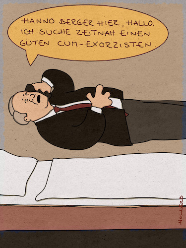 Cartoon: Cum-Exorzist (medium) by hollers tagged cumex,hanno,berger,exorzist,bgh,verurteilung,wirtschaft,wirtschaftskriminalität,finanzen,cumex,hanno,berger,exorzist,bgh,verurteilung,wirtschaft,wirtschaftskriminalität,finanzen