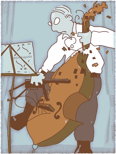 Cartoon: Don Bass (medium) by hollers tagged donbass,bass,putin,alles,kaputt,zerstörung,musik,donbass,bass,putin,alles,kaputt,zerstörung,musik