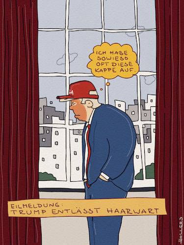 Cartoon: Haarwart (medium) by hollers tagged trump,harvard,haare,frisur,cap,maga,usa,friseur,universitäten,bildung,demokratie,trump,harvard,haare,frisur,cap,maga,usa,friseur,universitäten,bildung,demokratie