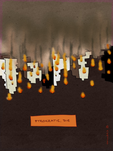 Cartoon: Pyrokratie (medium) by hollers tagged pyro,feuer,brennen,pyrotechnik,bürokratie,herrschaft,krieg,stadt,häuser,zerstören,pyro,feuer,brennen,pyrotechnik,bürokratie,herrschaft,krieg,stadt,häuser,zerstören