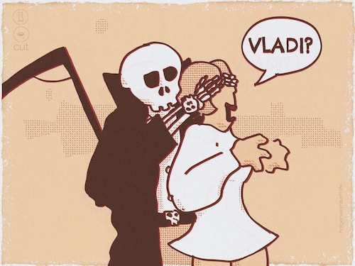 Cartoon: Vladi (medium) by hollers tagged vladi,vladimir,wladimir,sensenmann,grim,reaper,vladi,vladimir,wladimir,sensenmann,grim,reaper