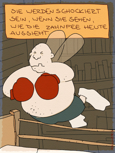 Cartoon: Zahnfee (medium) by hollers tagged zahnfee,heute,schockiert,werbung,entsetzt,boxer,kinderbett,ring,seile,internet,zahnfee,heute,schockiert,werbung,entsetzt,boxer,kinderbett,ring,seile,internet