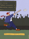Cartoon: Brainball (small) by hollers tagged baseball,trump,usa,iran,tehran,washington,brain,brainball,sports,war,peace,semi,finals
