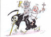 Cartoon: Wild Ride (small) by Erki Evestus tagged death,good,devil