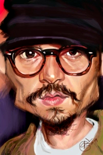 Cartoon: Johnny Depp (medium) by salnavarro tagged caricature,digital,hollywood,icon,johnny,depp,fingerpainting,iphone