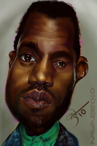 Cartoon: Kanye West (medium) by salnavarro tagged caricature,fingerpainted,ipod,kanye,west
