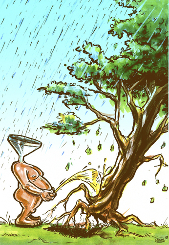 Cartoon: Human Nature (medium) by Stan Groenland tagged welfare,politics,flood,disasters,nature,human,cycles,environmental,cartoon