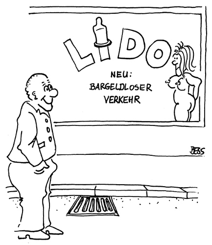 Cartoon: Bargeldloser Verkehr (medium) by besscartoon tagged prostitution,puff,geld,verkehr,bargeldlos,bess,besscartoon